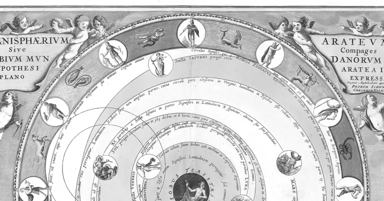 The zodiac, explained · A. Cellarius · Harmonia Macrocosmica · 1660
