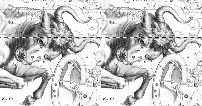 Телец и Телец: съвместими ли са двама Телци? · Ioh. Hevelius · Uranographia · 1690