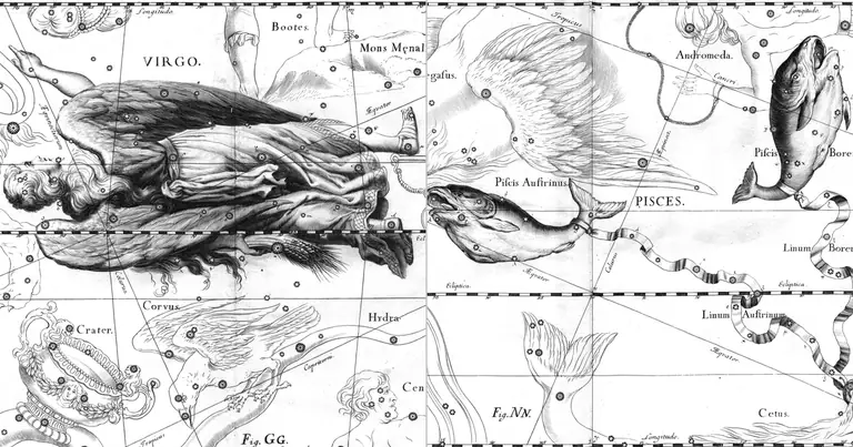 Дева и Риби: съвместимост на противоположните знаци · Ioh. Hevelius · Uranographia · 1690