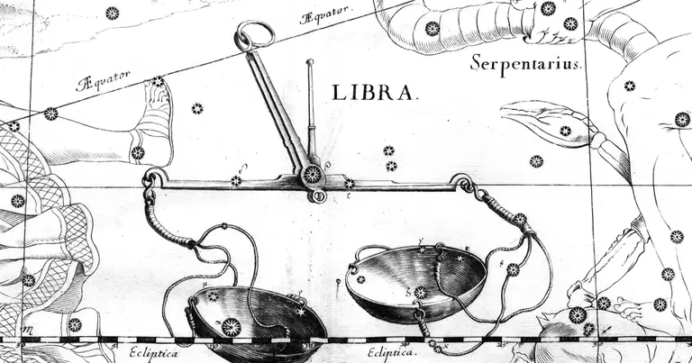 Bărbatul Balanță: trăsături în dragoste, la muncă și punctele slabe · Ioh. Hevelius · Uranographia · 1690