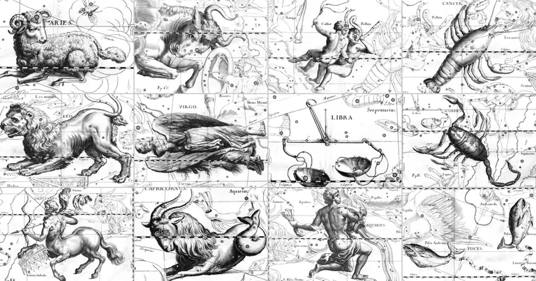 Welche Sternzeichen passen zusammen? Die Tabelle für alle 12 Zeichen · Ioh. Hevelius · Uranographia · 1690